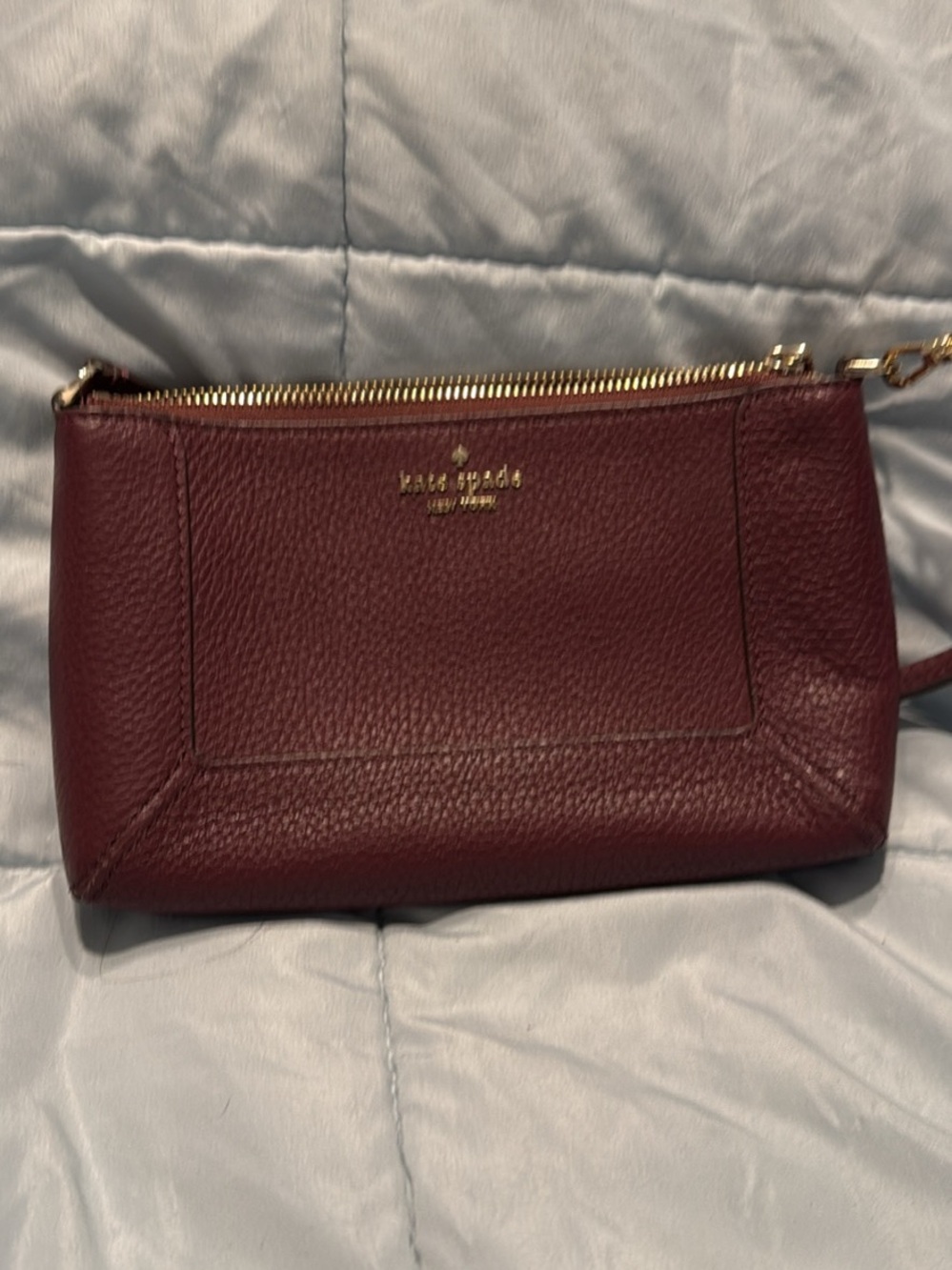 kate spade Pebbled Leather Wristlet - Wine